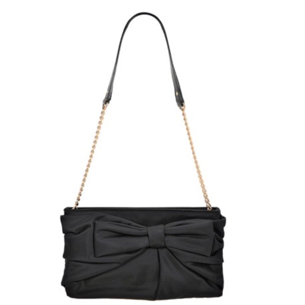 Kate Spade black nylon Esther Bow shoulder bag